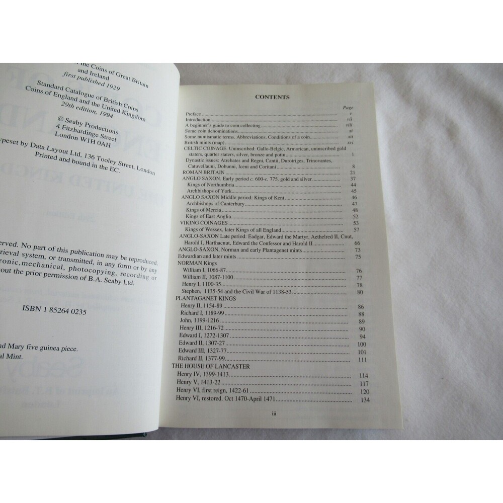 VINTAGE COIN BOOK 1994 SEABY CATALOGUE COINS OF ENGLAND & THE UK 29th EDITION - Picture 6 of 10